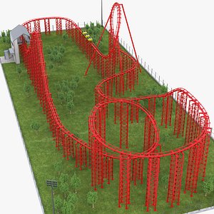 3D model Roller Coaster Park