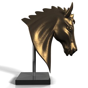 horse head statue 3d model