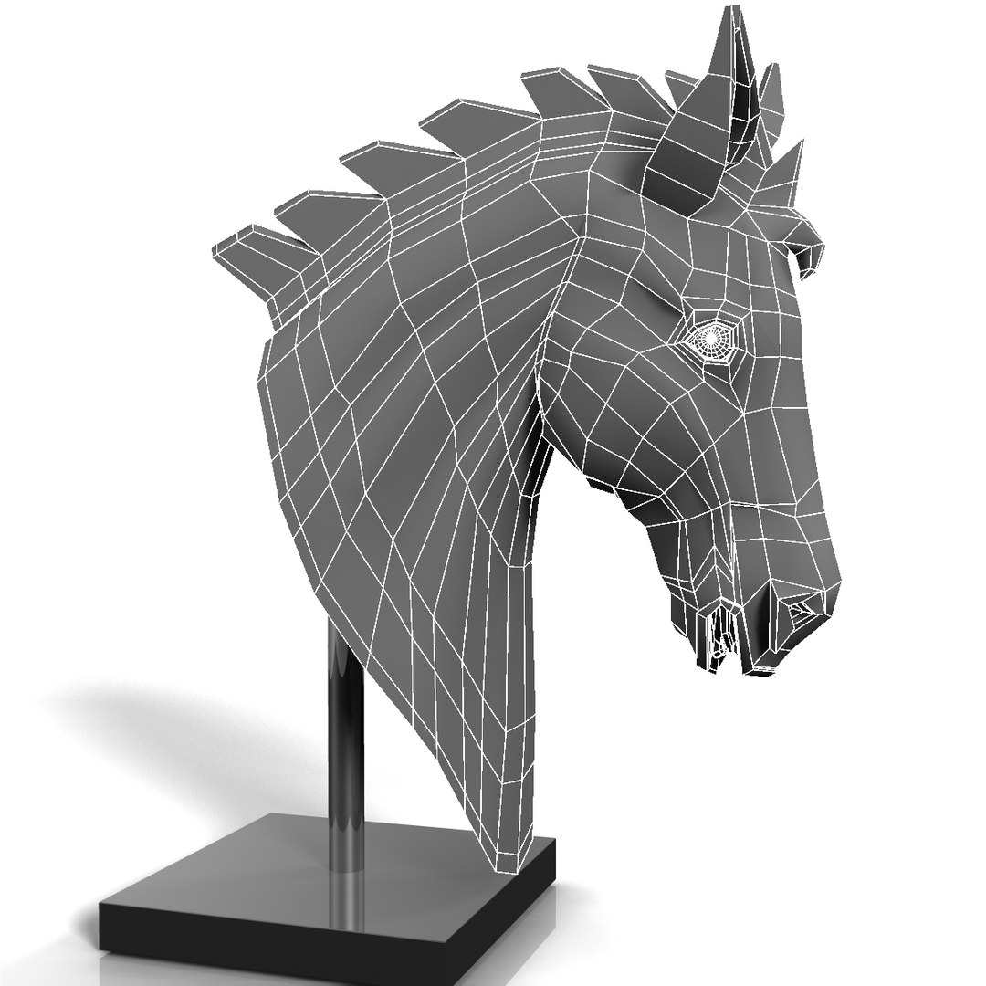 Horse Head Statue 3d Model