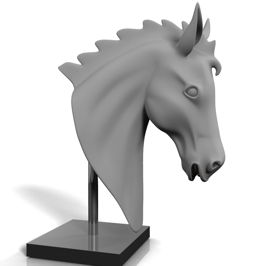 Horse Head Statue 3d Model