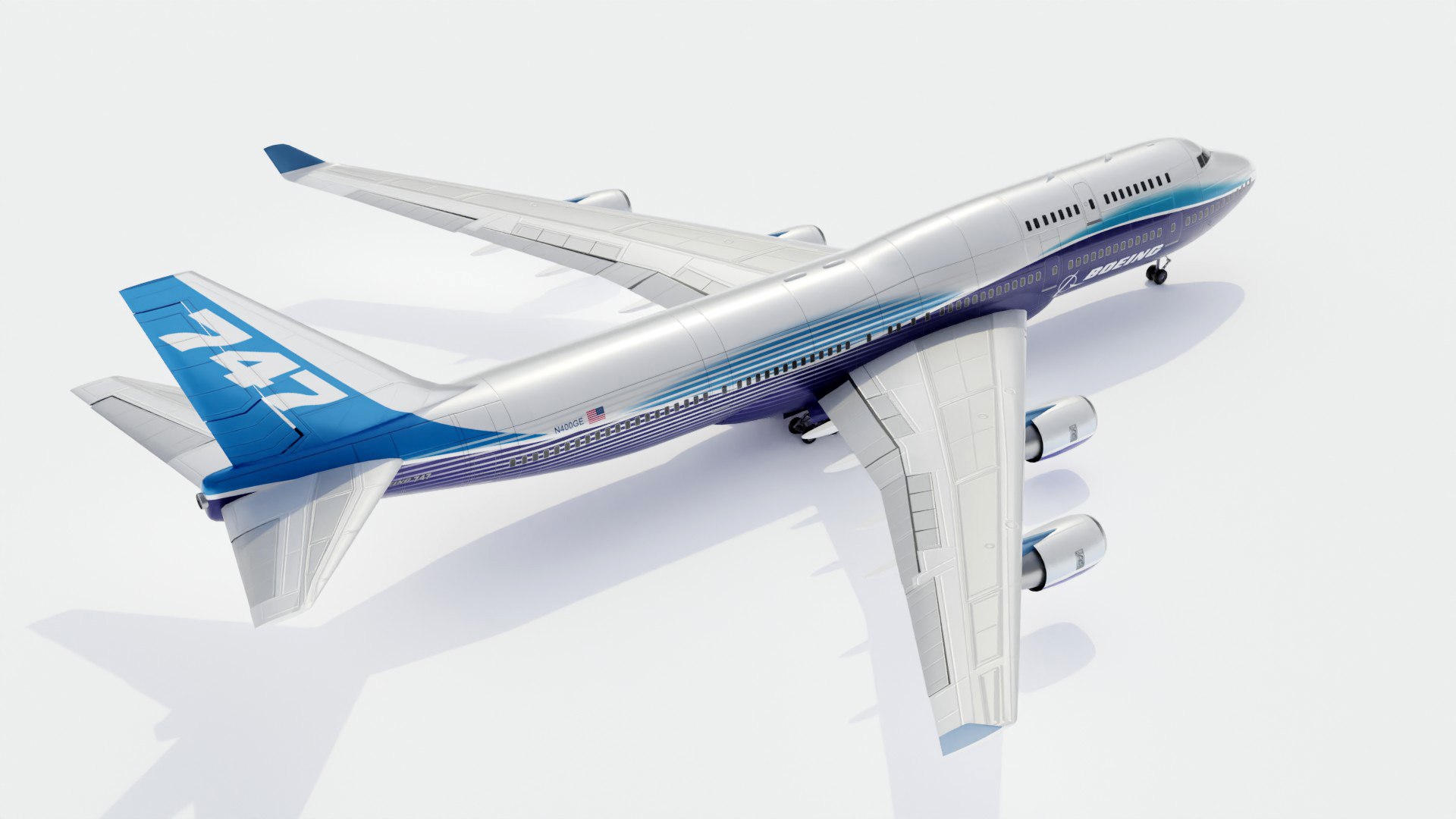 Boeing 747-400 Boeing House Colors 3D Model - TurboSquid 2020102