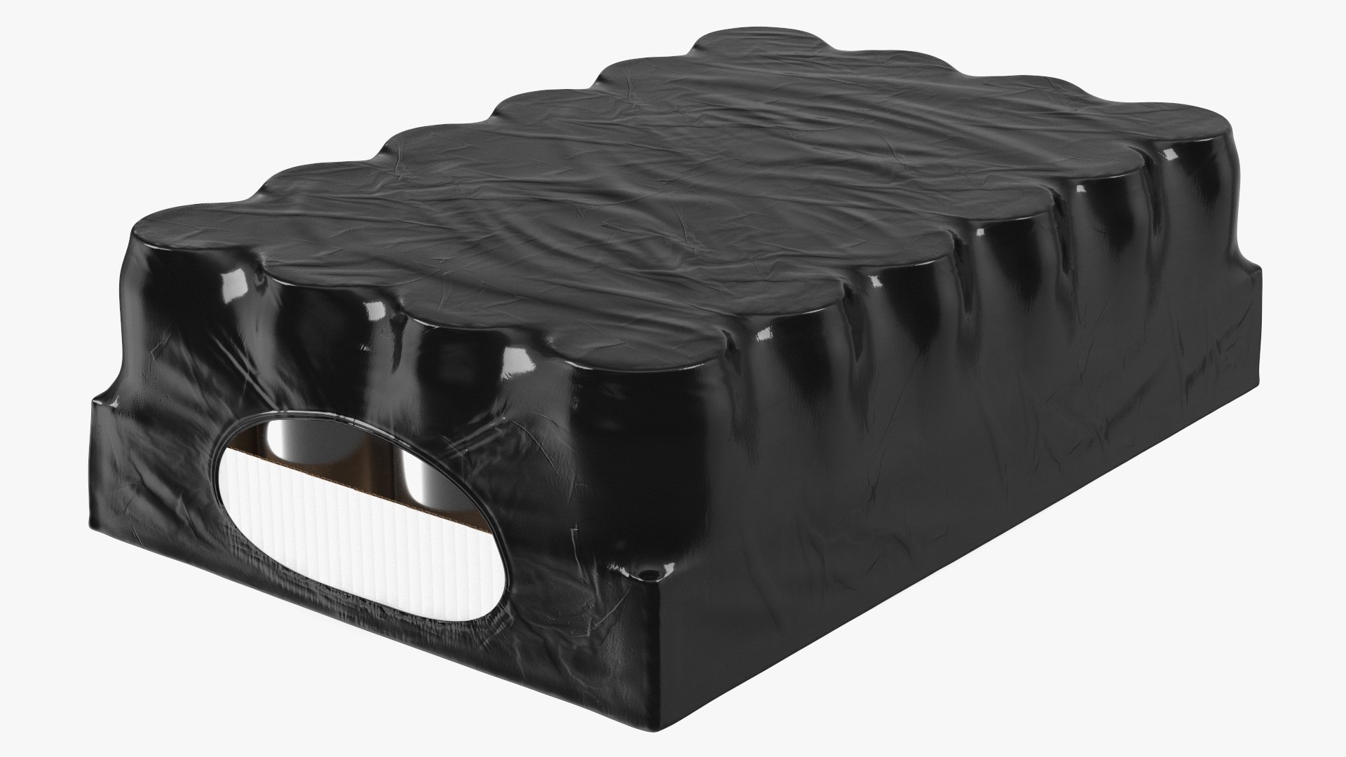 Pack of Case with 24 Pcs 330ml Aluminium Cans Black 3D model preview