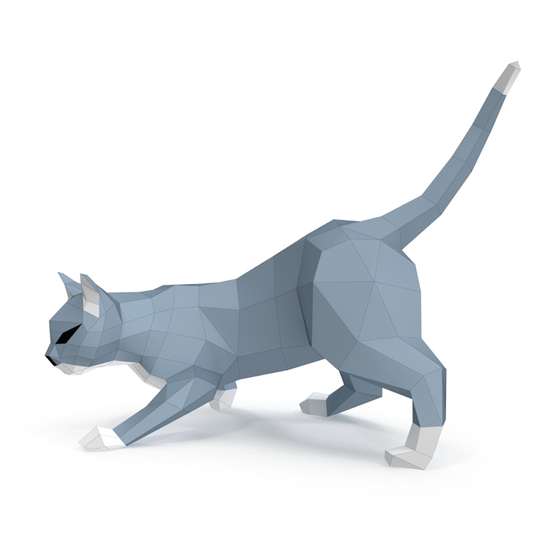 3d Model Paper Cat