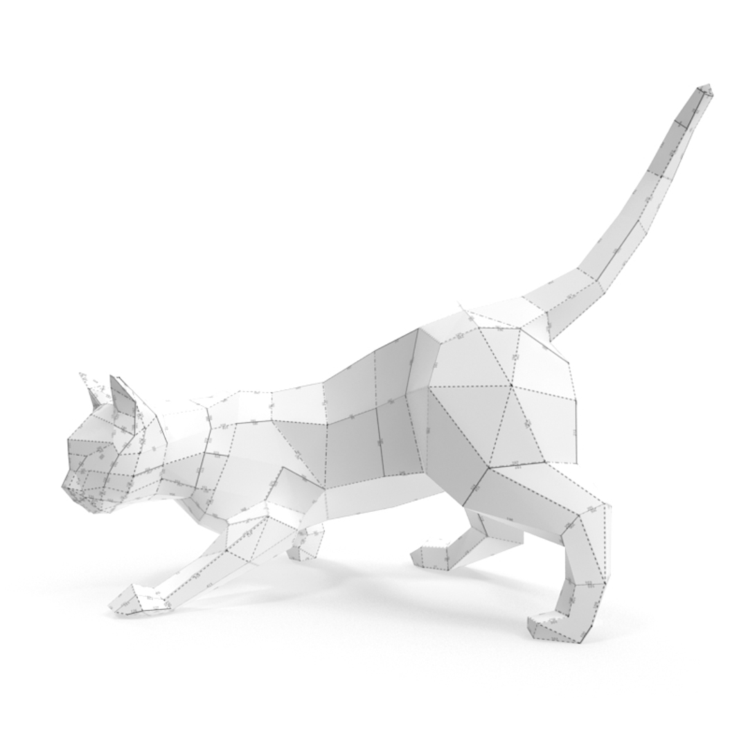 3d Model Paper Cat