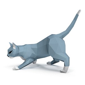 3d model paper cat