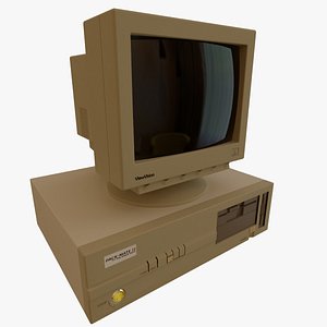 3D model vintage pc crt monitor