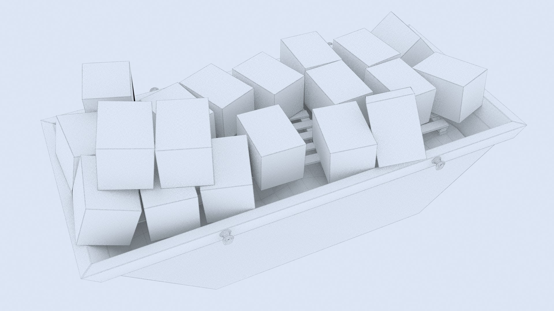 3D model Industrial Container with cardboard boxes - TurboSquid 1965325
