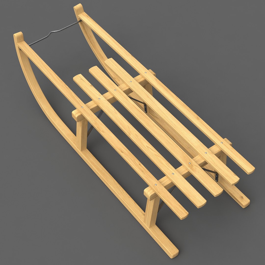 wooden sledge 3d model