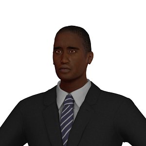 3D adult male black rigged character