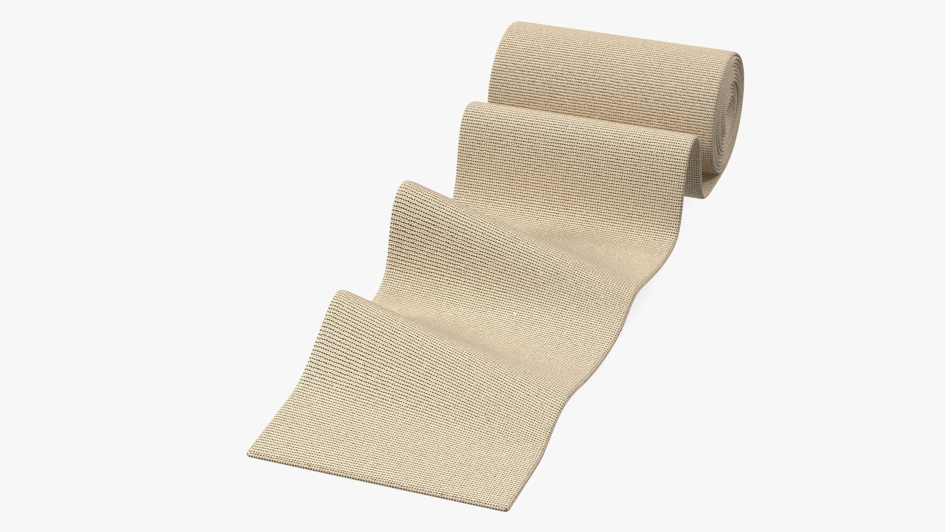Unfolded Elastic Bandage Beige 3D model preview