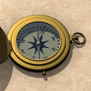 3dsmax compass antique brass