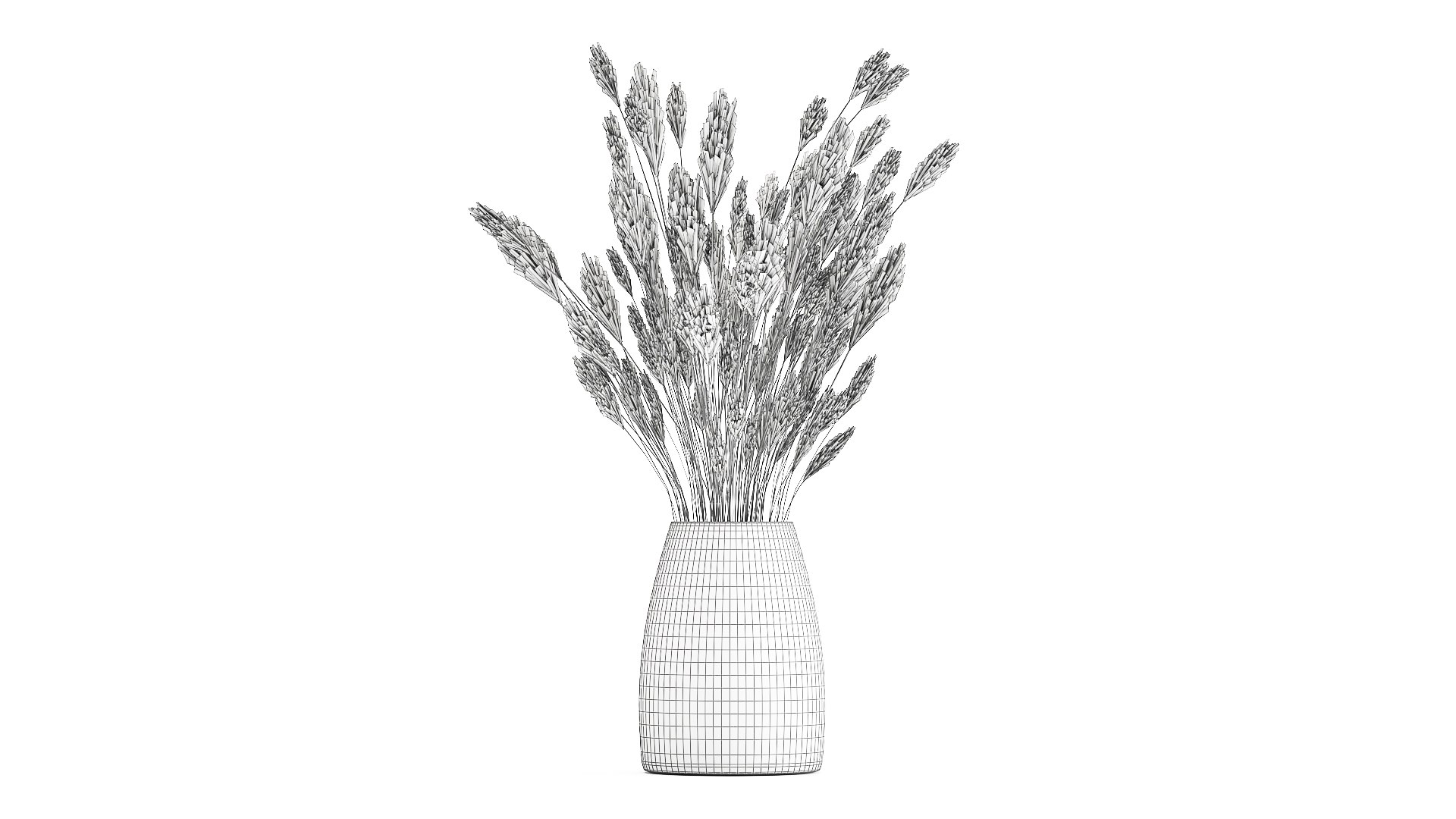 3D Bouquet Of Dried White Reeds In A Vase 149 Model - TurboSquid 1776066