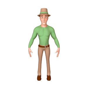 cartoon man toon 3D model