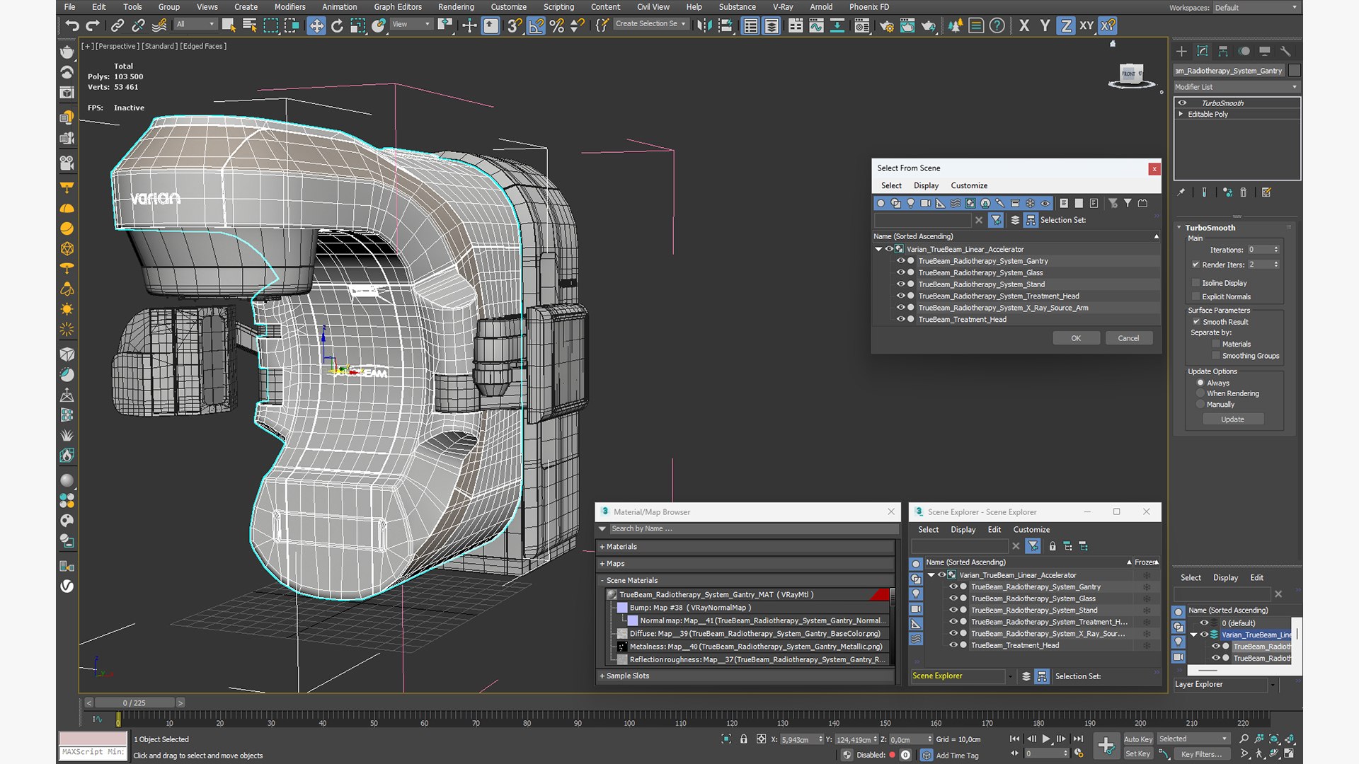 Varian TrueBeam Linear Accelerator 3D model https://p.turbosquid.com/ts-thumb/BL/fdnuMP/bI/varian_truebeam_linear_accelerator_013/jpg/1789336609/1920x1080/fit_q87/5a17ad9e3c75437b08c180d34ff9cd85d78eebf9/varian_truebeam_linear_accelerator_013.jpg