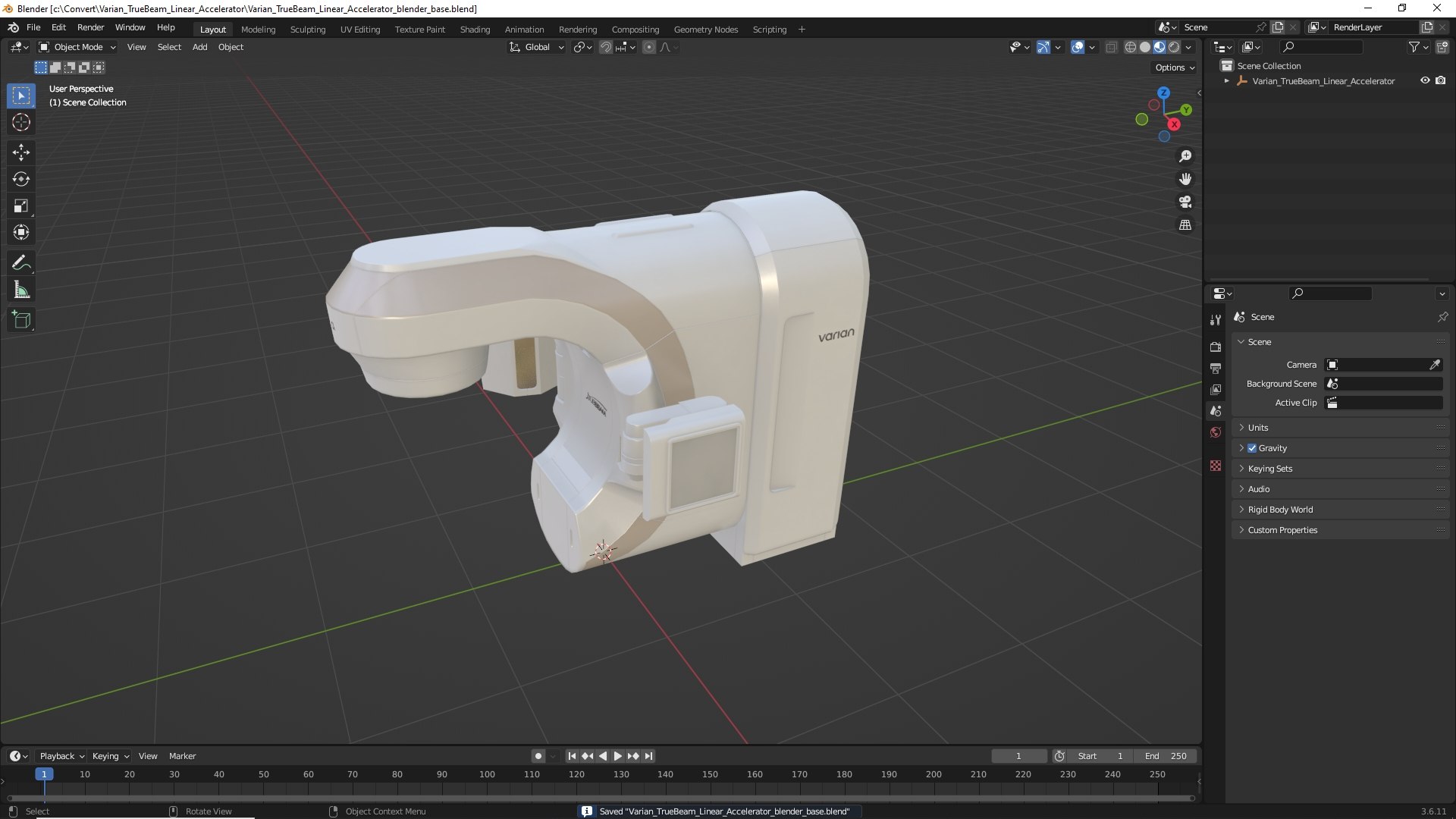 Varian TrueBeam Linear Accelerator 3D model https://p.turbosquid.com/ts-thumb/BL/fdnuMP/c0/varian_truebeam_linear_accelerator_1001/jpg/1789336612/1920x1080/fit_q87/a37981969520daa90e76d47c3809386f49eafdb5/varian_truebeam_linear_accelerator_1001.jpg