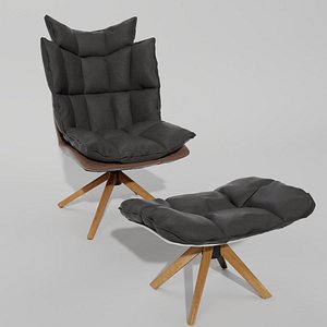 3D Chair and Ottoman armchair for rest and reading model