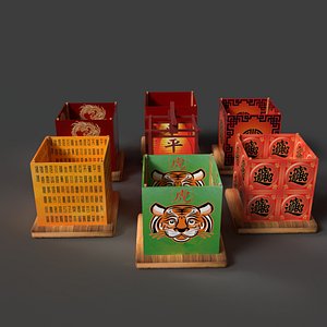 Chinese water lanterns 3D model