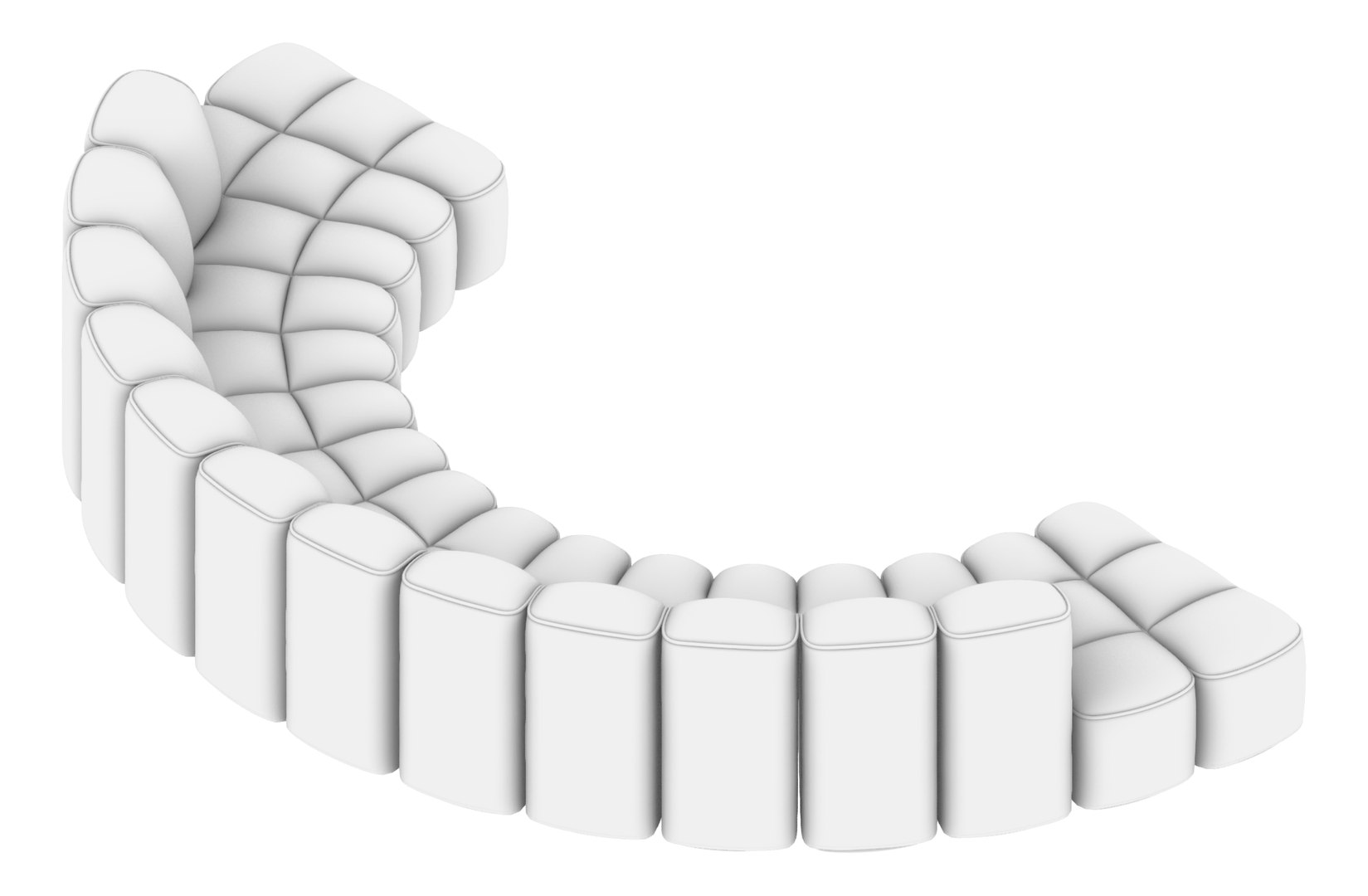3d semi circle couch model turbosquid 2254504