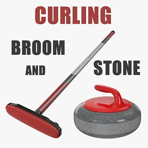 Curling Broom and Stone Collection