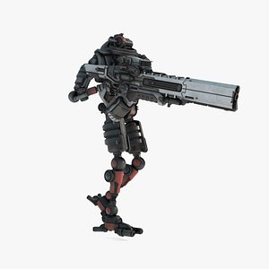 3D Future sci-fi soldier robots