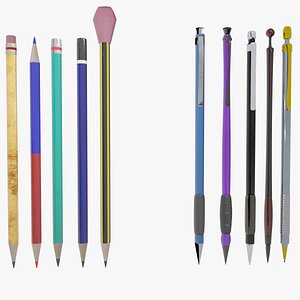3D Pencil And Mech Pencil model