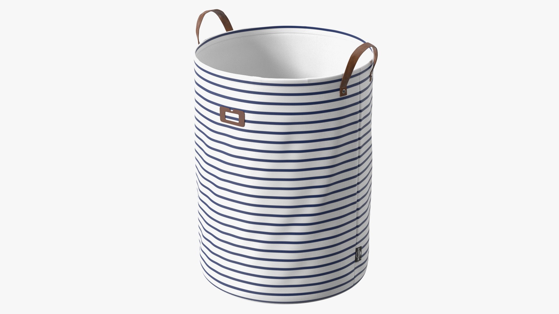 Freestanding Laundry Basket No Cover Blue 3D model preview