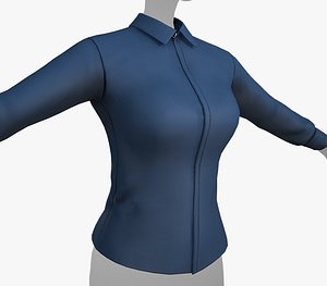 Female Blue Shirt Style 1 3D model