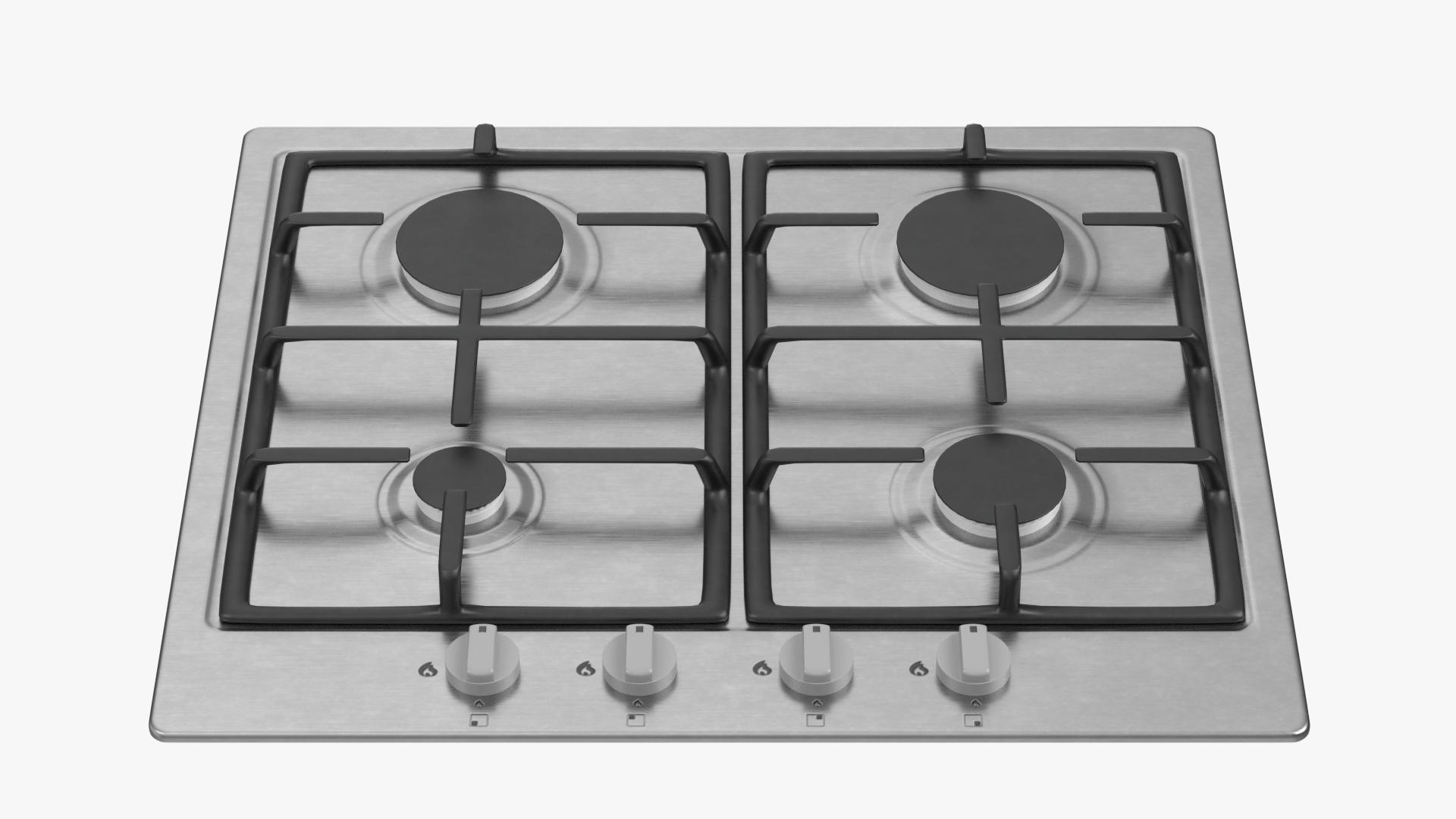 3D 4 Burners Gas Hob Model - TurboSquid 1974229