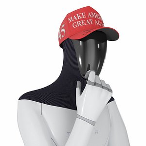 Tesla Bot Standing Pose in MAGA Hat