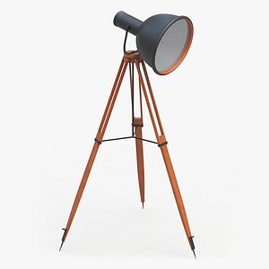 3D Vintage Studio Floor Lamp on Tripod