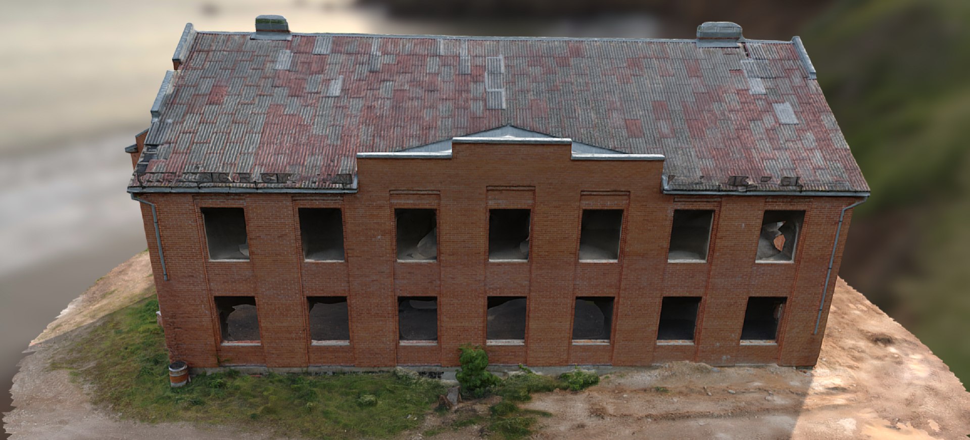 3D Abandoned Red Brick Mansion Model - TurboSquid 1858645