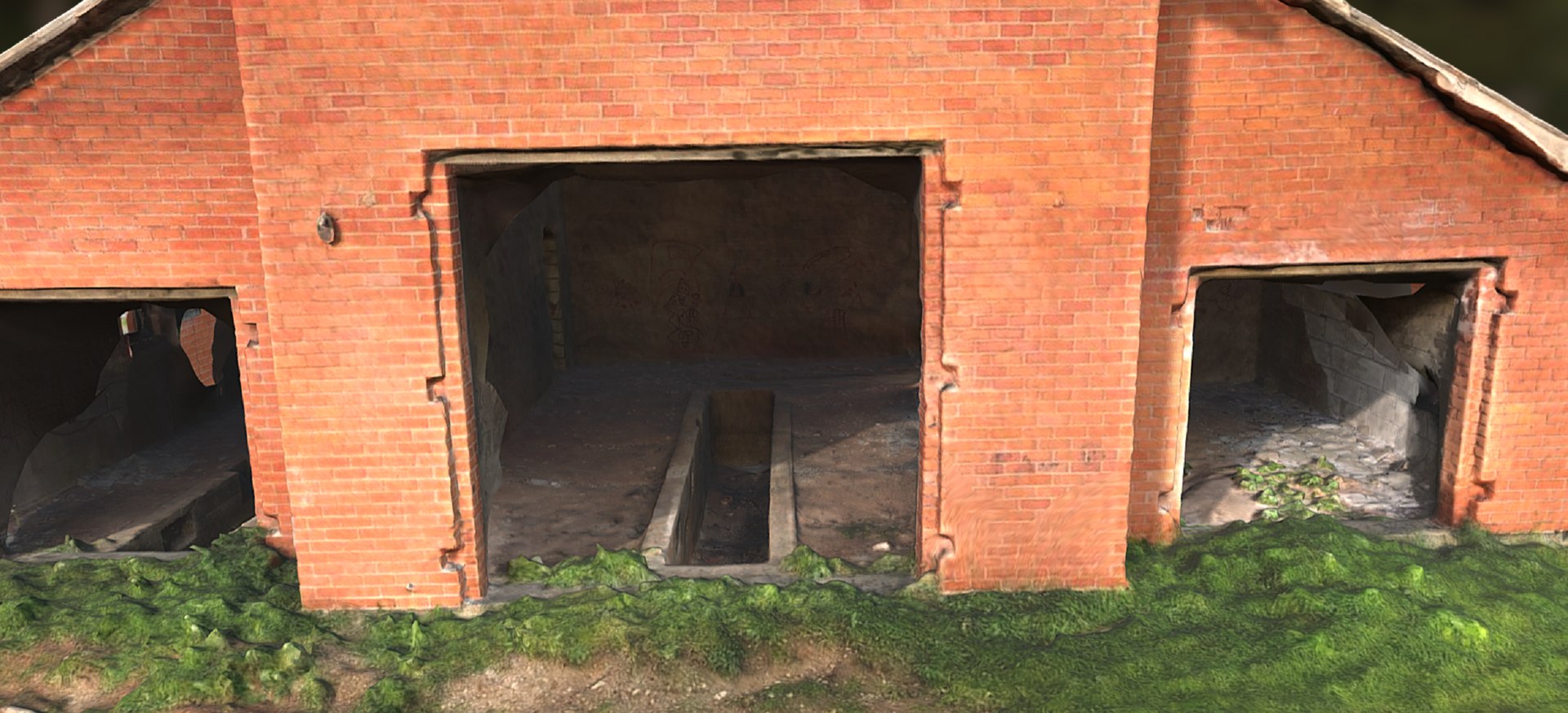 3D Abandoned Red Brick Mansion Model - TurboSquid 1858645