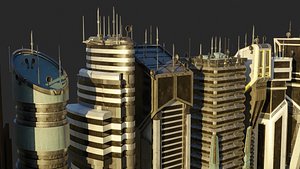 3D 10 buildings skyscrapers