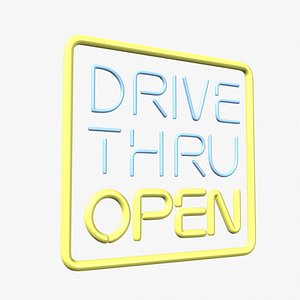 drive neon sign 3d lwo