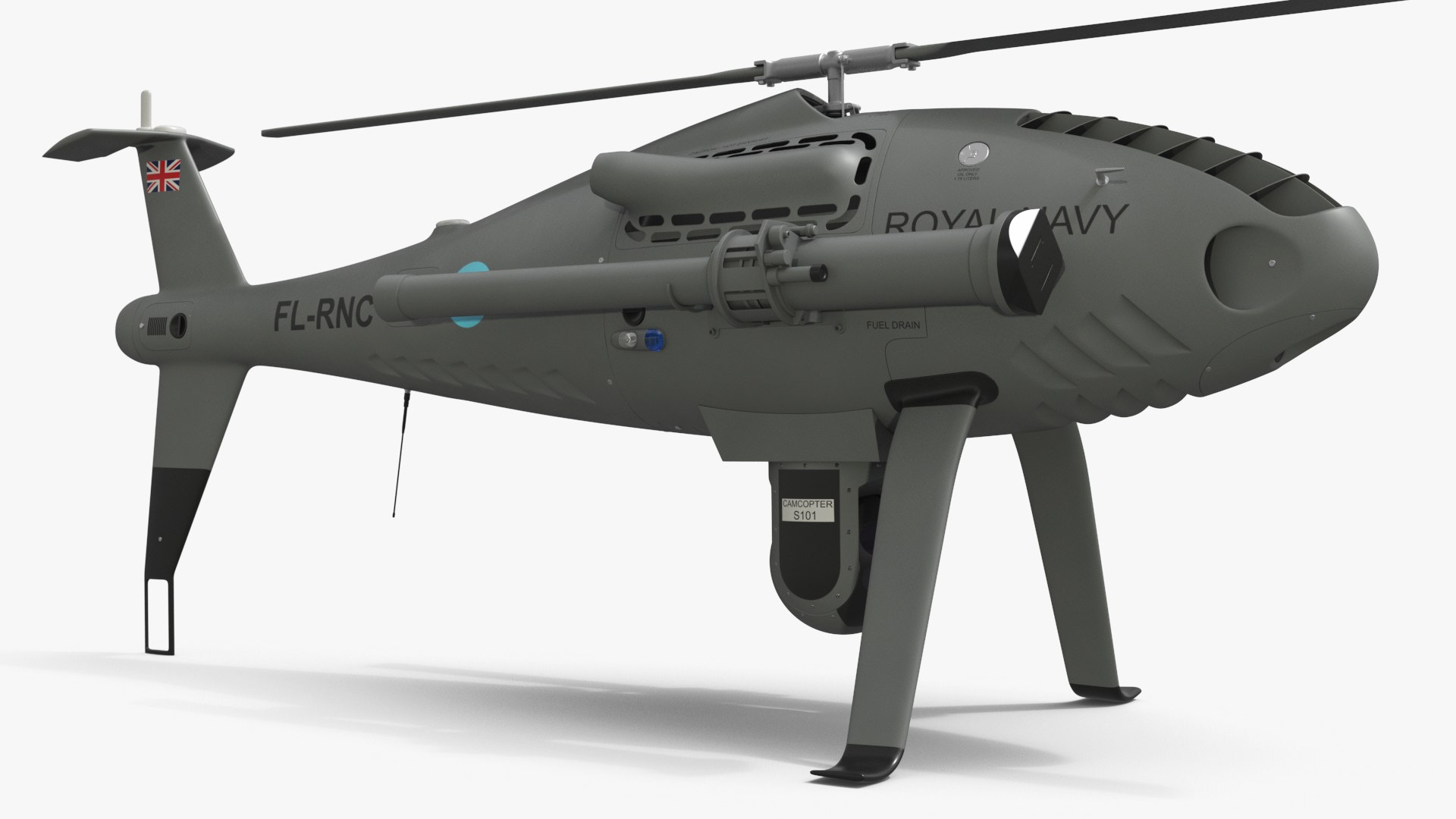 Camcopter S-100 Naval Surveillance Drone Grey 3D model preview