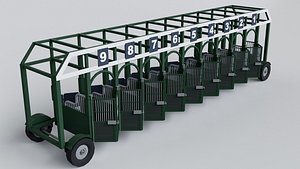 Horse Racing Track Starting Game Ready model