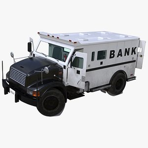 3D Armored Bank Truck Vehicle Rigged for Cinema 4D