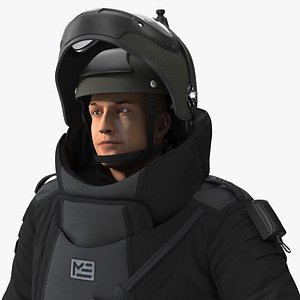 3D model EOD 10 Bomb Suit Black Rigged