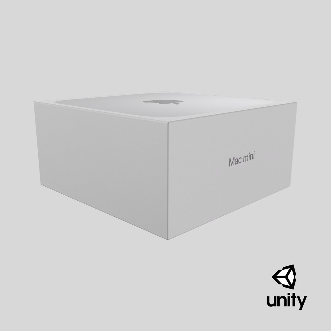 Apple Mac Mini Packaging Box model https://p.turbosquid.com/ts-thumb/BM/VHD8wx/75/stemcell_unity_render/png/1715668963/1920x1080/fit_q87/cd9fac30f568368d4690fca4043505aa82c828ce/stemcell_unity_render.jpg