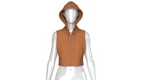 Girls Half-Zip Sleeveless Quilted Crop Hoodie