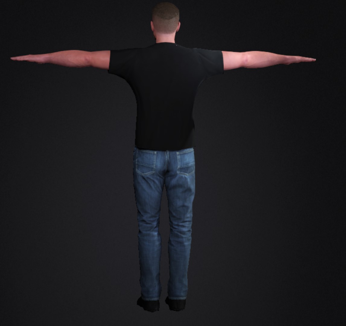 3D Model Fully Rigged BlackT And Jeans - TurboSquid 2148214