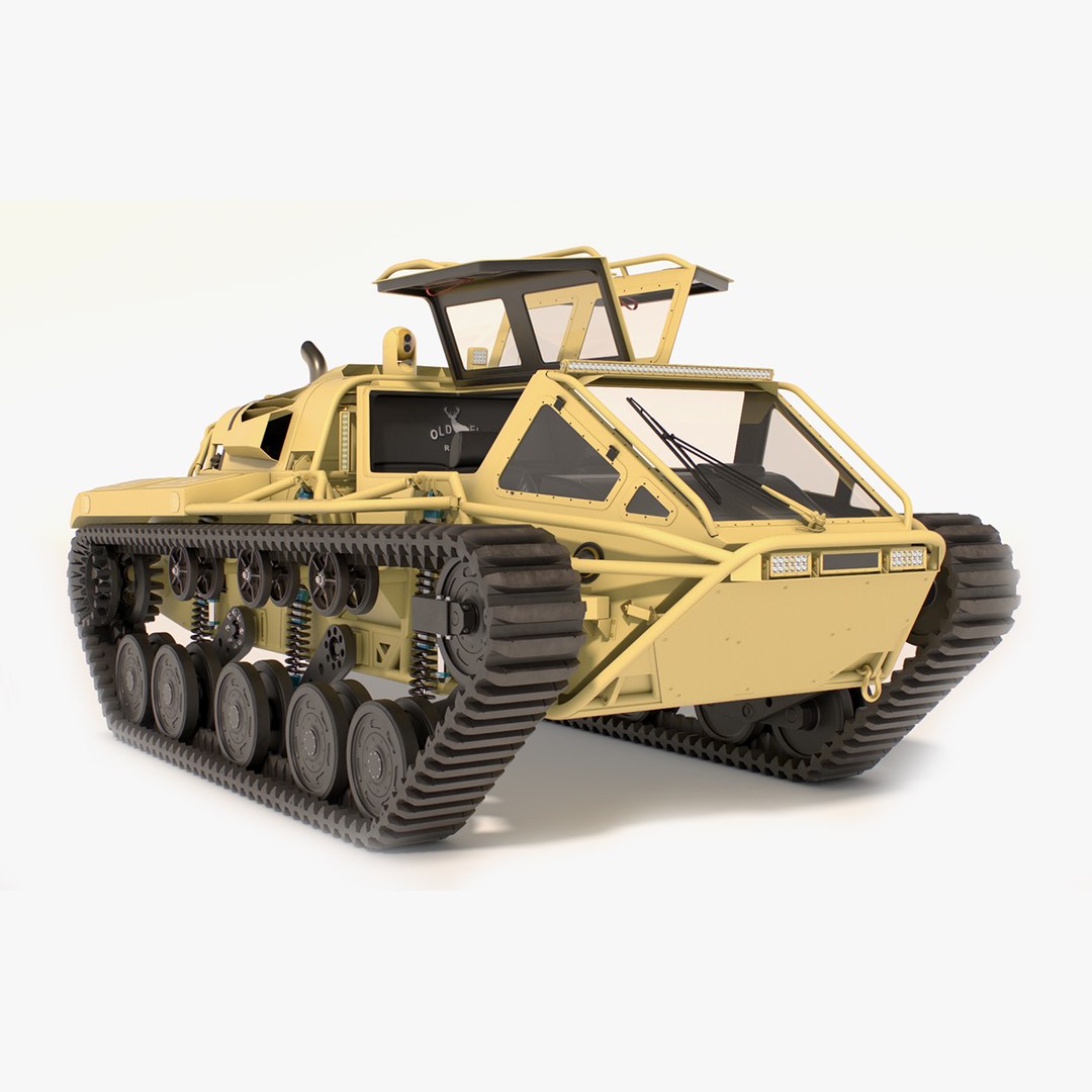 Futuristic Combat Vehicle Sand Colored Rigged 3D model preview