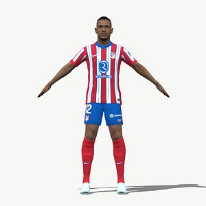 3D Rigged Samuel Lino Atletico Madrid 2025 3D model