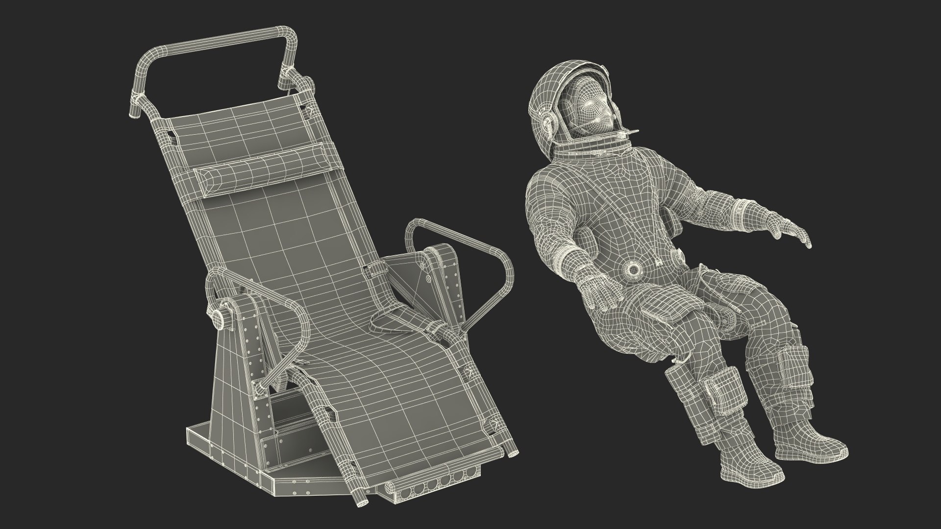 3D NASA Astronaut in a Training Chair model - TurboSquid 2152648