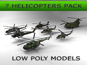3d pack 7 helicopters