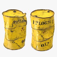 Damaged Radioactive Waste Barrel