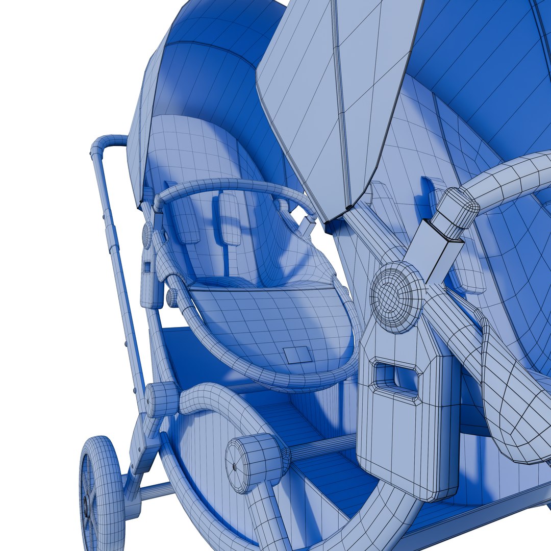 3D Model Twin Baby Stroller 3D Model - TurboSquid 2420026