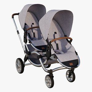 Twin Baby Stroller 3D Model