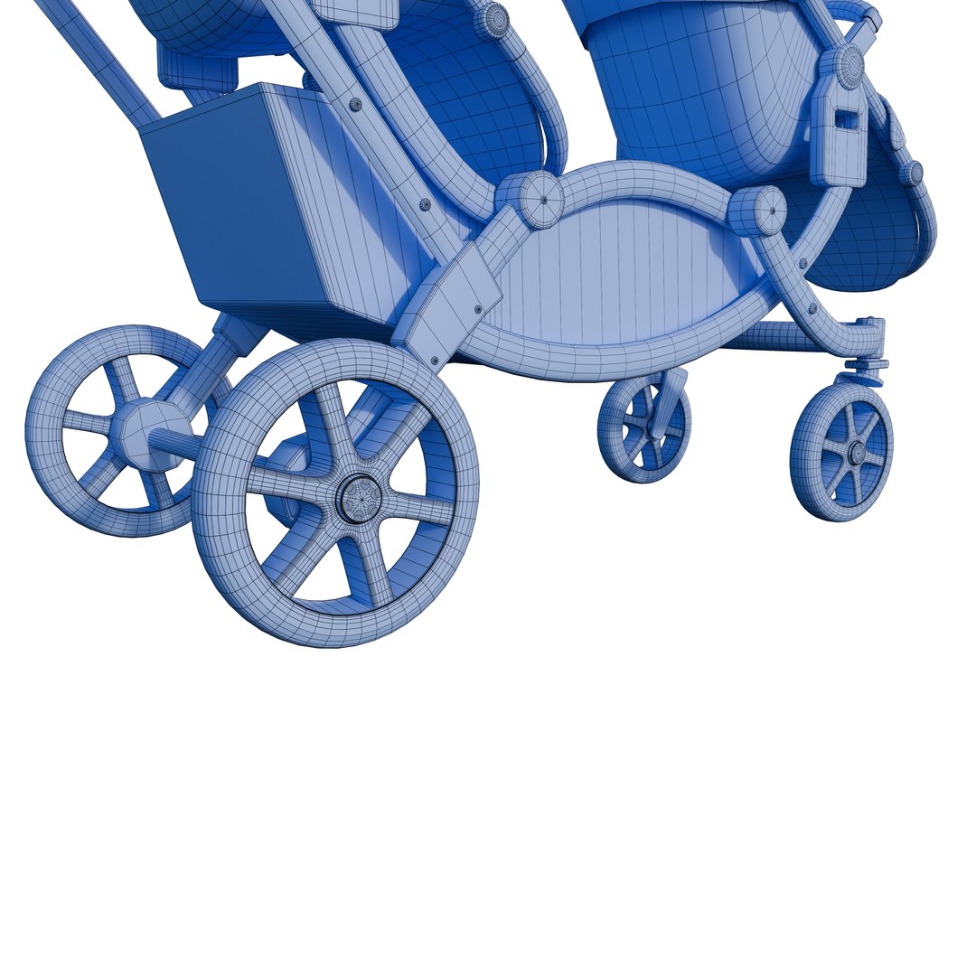 3D Model Twin Baby Stroller 3D Model - TurboSquid 2420026