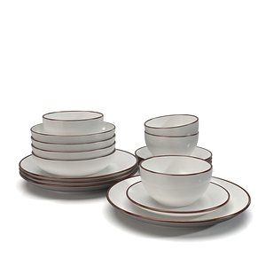 3D Stone Lain Brasa 16 Piece Dinnerware Set PBR